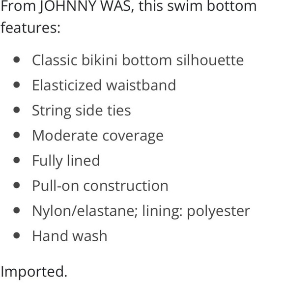 Johnny Was String Tie Bikini Swim Bottom L Large lg - Picture 4 of 8